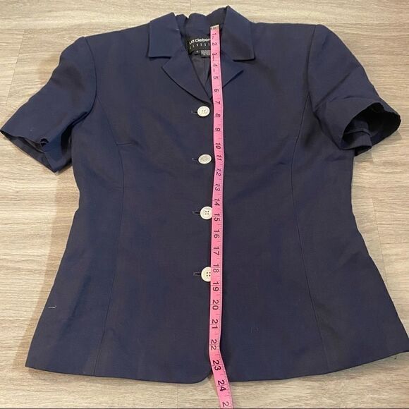 Liz Claiborne classics blue blazer w shoulder pads - Picture 4 of 7